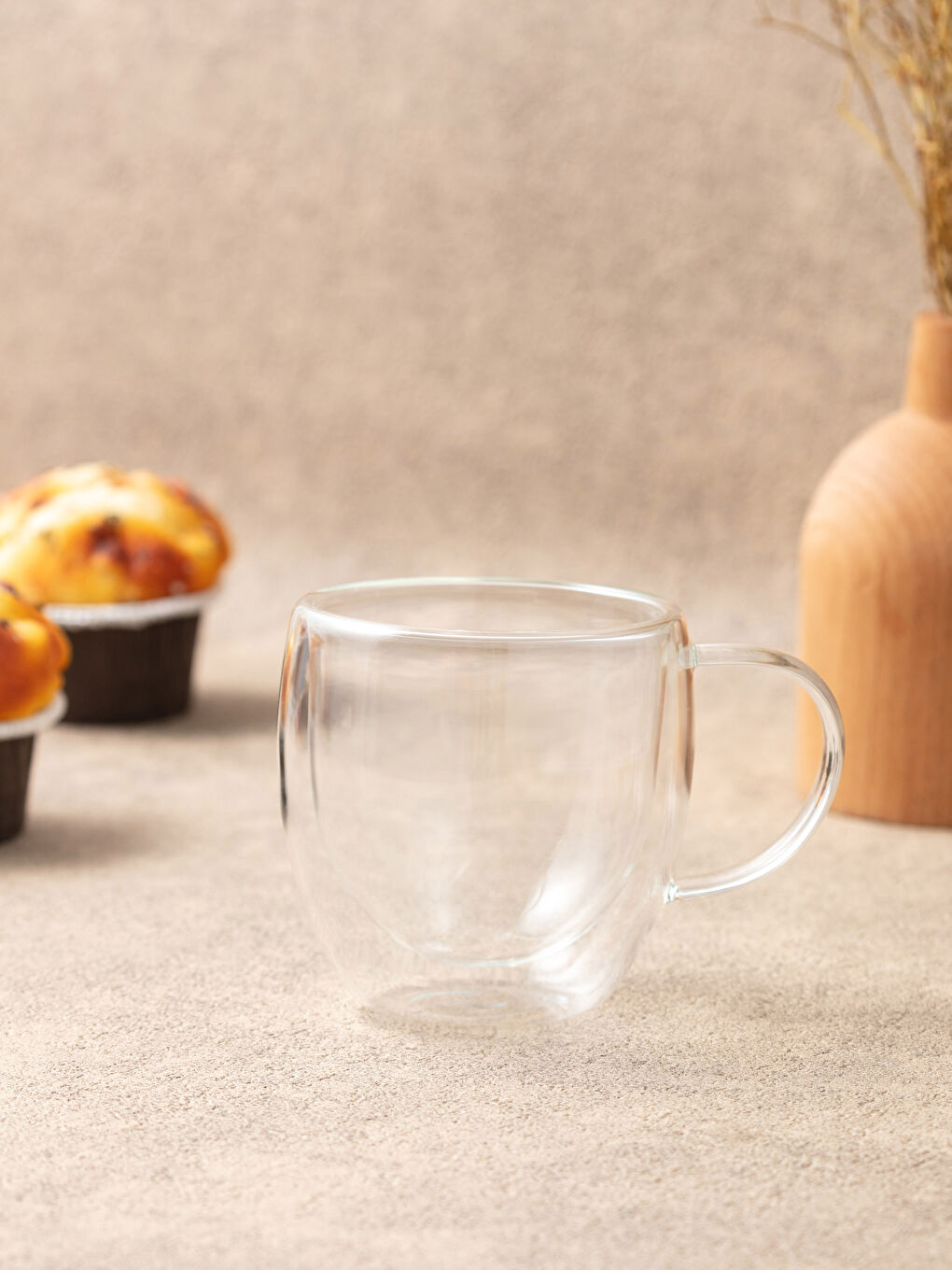 Çift Cidarlı Cam Kupa Bardak 250 ml-1