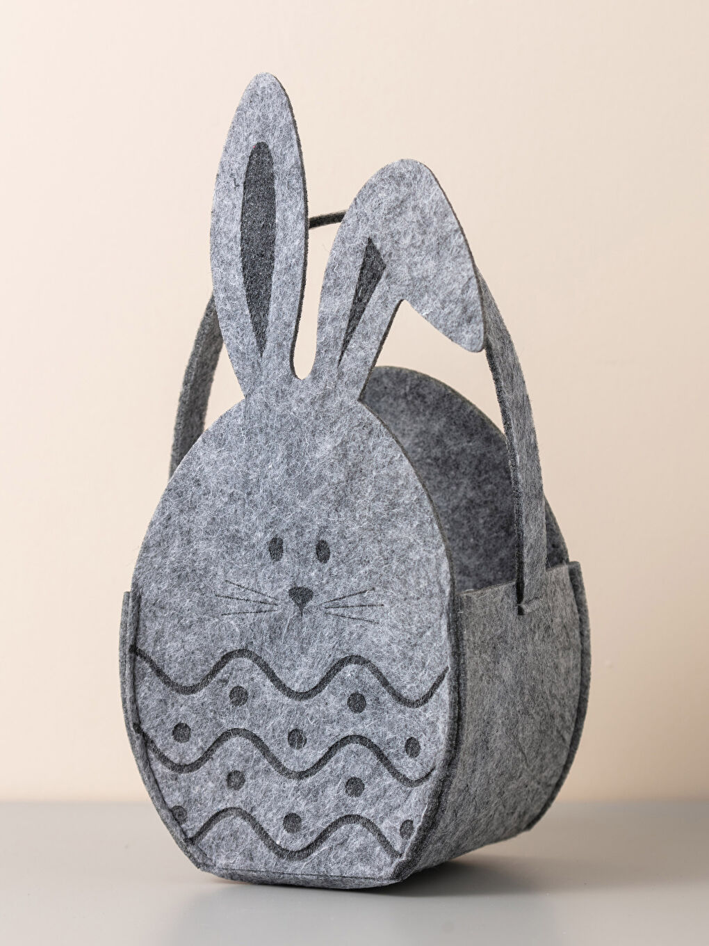 LCW HOME Patterned Felt Rabbit Basket 13x10x18 Cm -S2DC05Z8-LRW