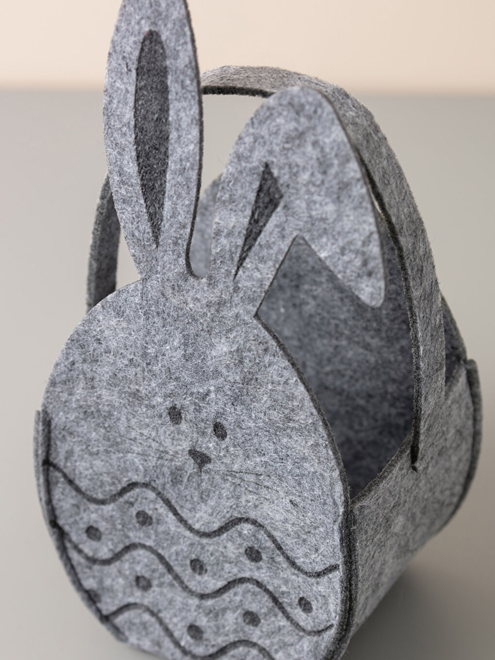 LCW HOME Patterned Felt Rabbit Basket 13x10x18 Cm -S2DC05Z8-LRW