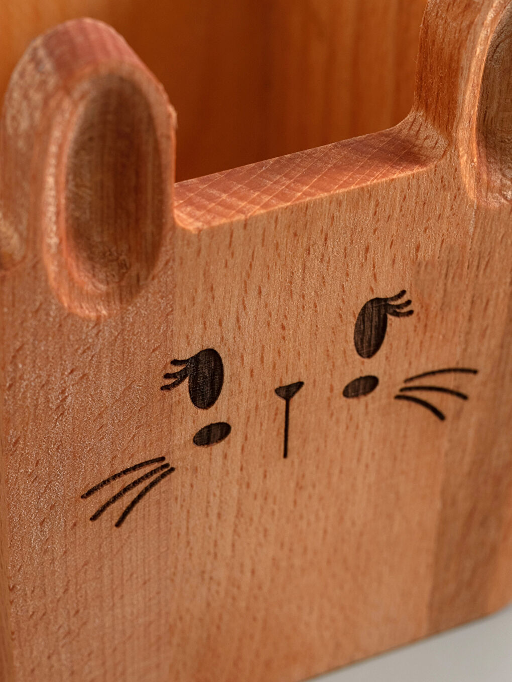 Ahşap Desenli Kalem Kutusu 10x10x12 cm-2