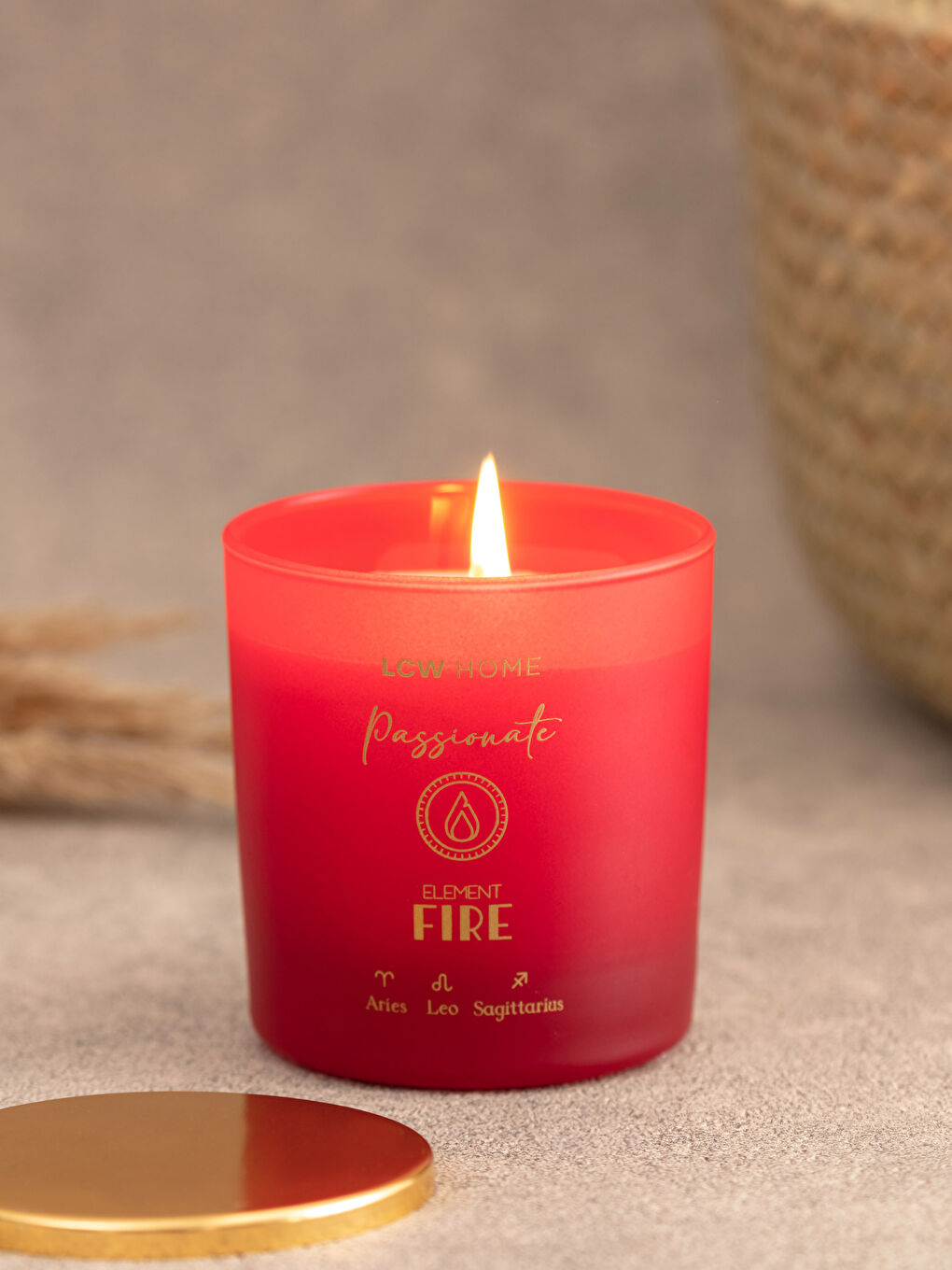 Kırmızı Yazı Baskılı Cam Dekoratif Kokulu Mum 210 g