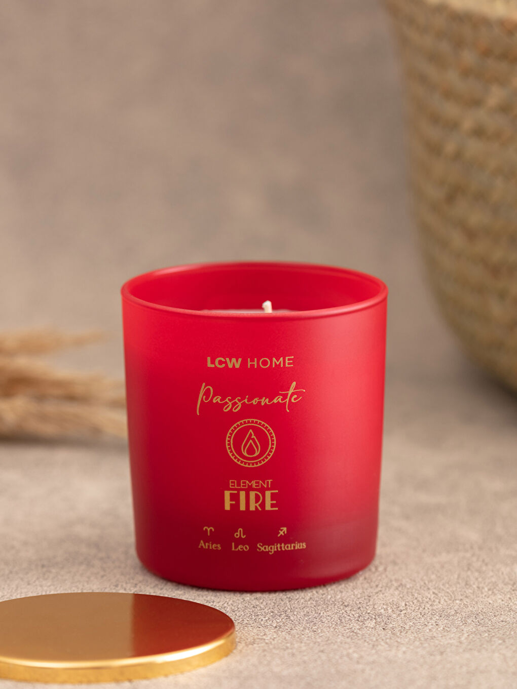 Kırmızı Yazı Baskılı Cam Dekoratif Kokulu Mum 210 g-1