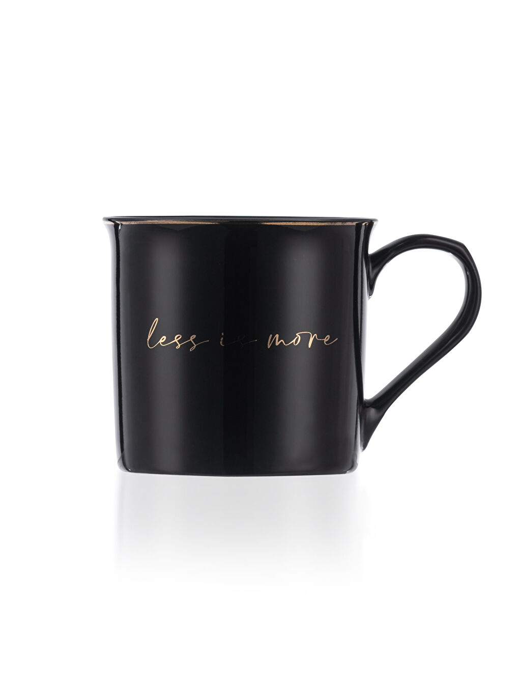 Siyah Yazı Baskılı Porselen Kupa Bardak-3