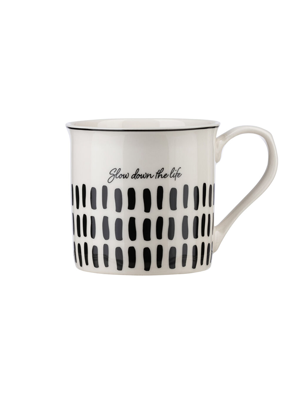 Siyah Yazı Baskılı Porselen Kupa Bardak-4