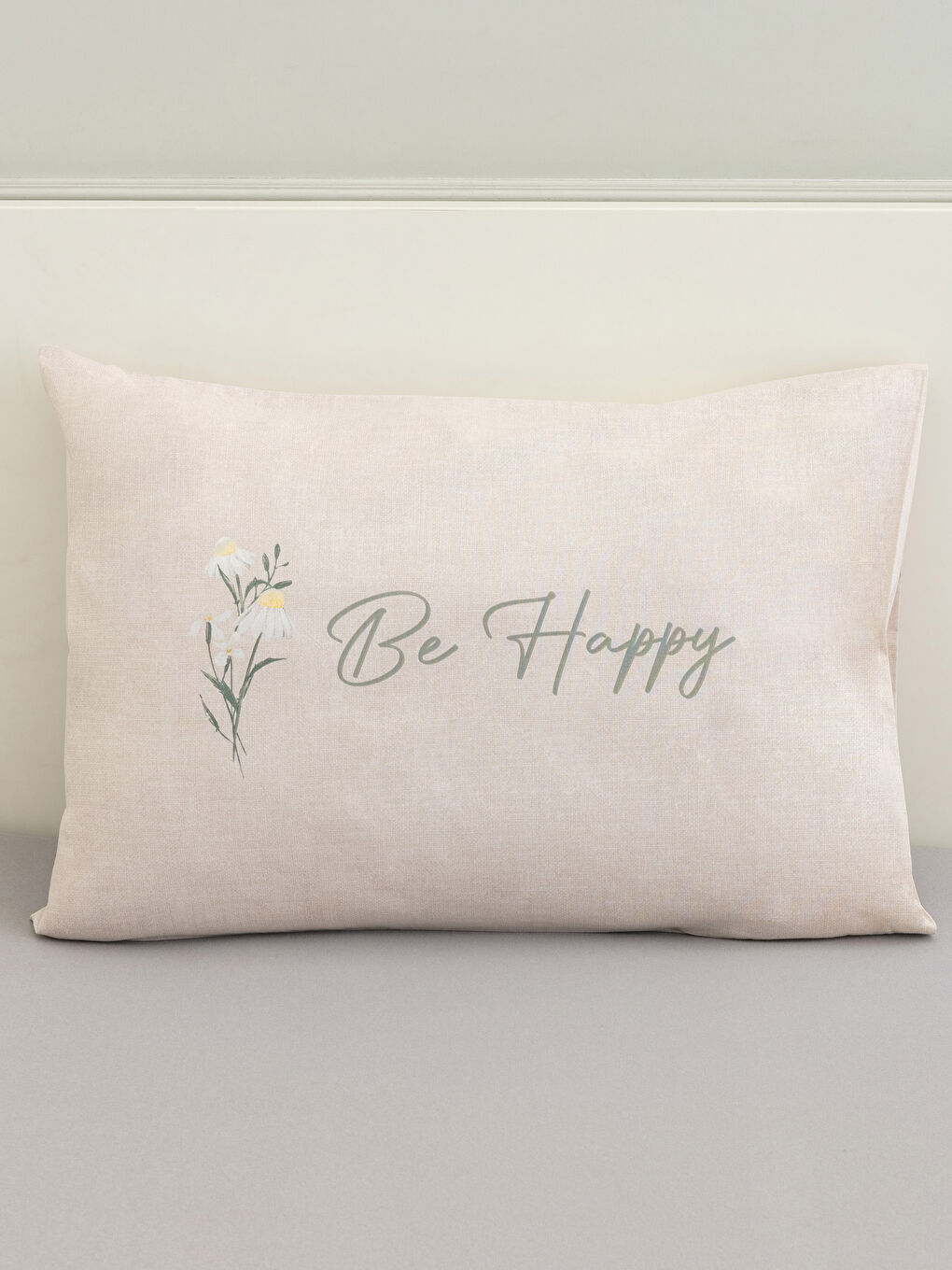 Taie d'Oreiller Imprimée en Coton avec Texte 50x70 cm-1