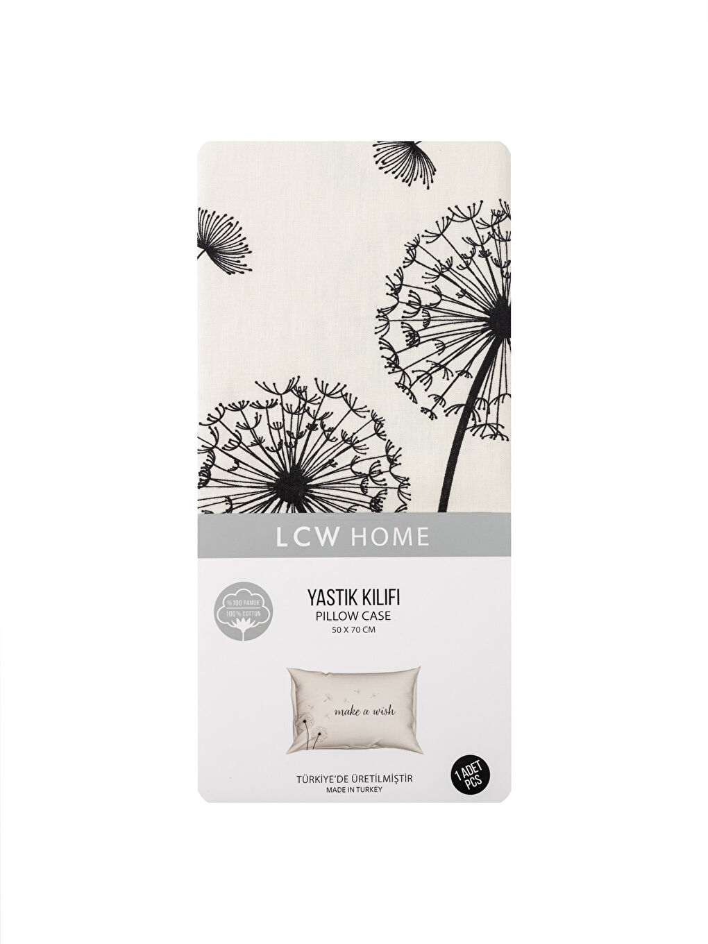 Karışık Pamuklu Yazı Baskılı Yastık kılıfı 50x70 cm-3