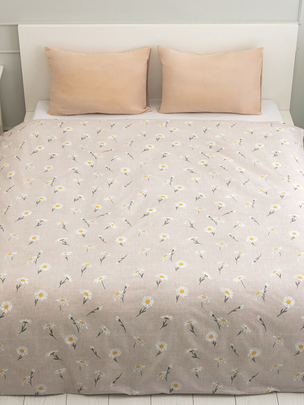 غطاء لحاف بنقشة زهور الأقحوان من القطن المزدوج 200x220 سم-1