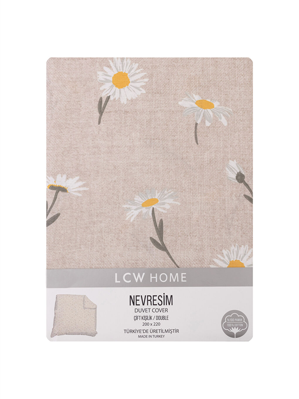 غطاء لحاف بنقشة زهور الأقحوان من القطن المزدوج 200x220 سم-4