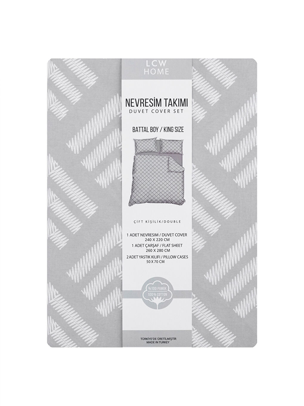 Double Oversized Cotton Patterned Duvet Cover Set-6