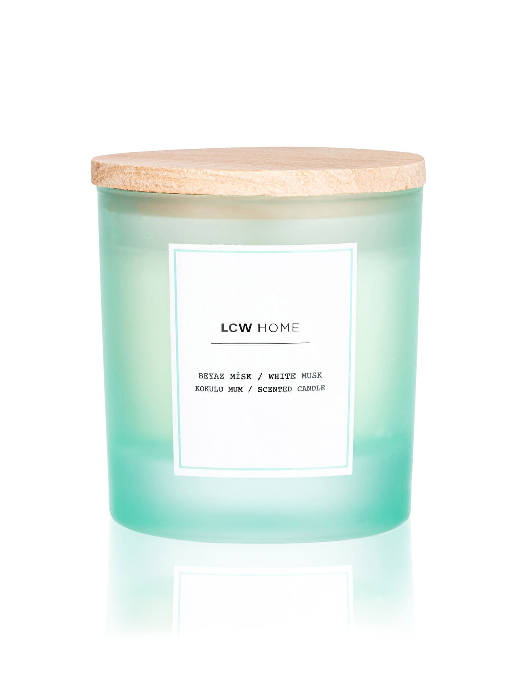 Yeşil Beyaz Misk Kokulu Bardak Mum 190 g-5