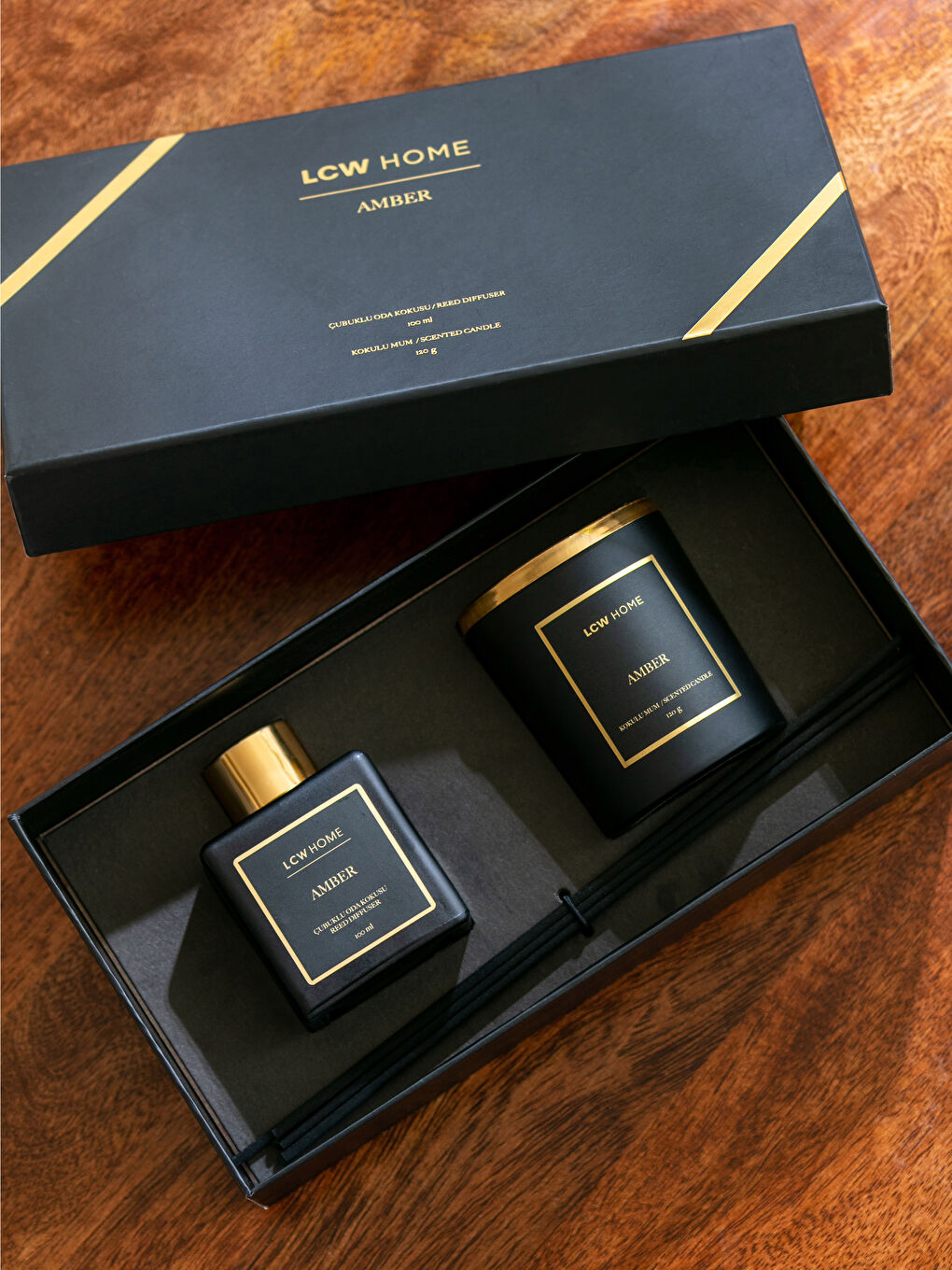 Siyah Black Amber Çubuklu Oda Kokusu ve Mum-2