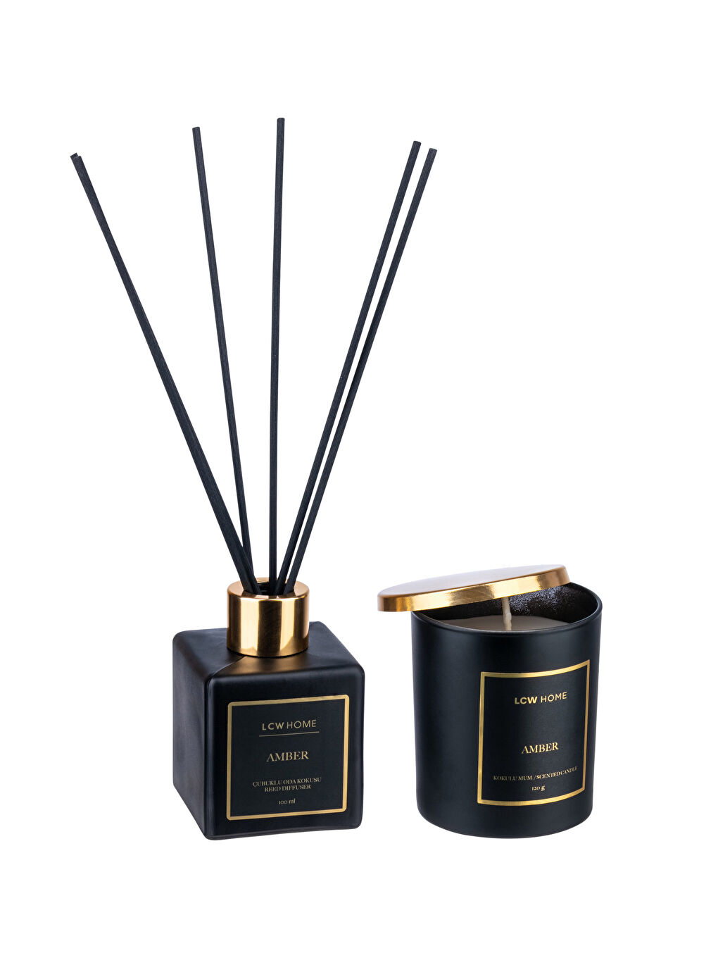 Siyah Black Amber Çubuklu Oda Kokusu ve Mum-4