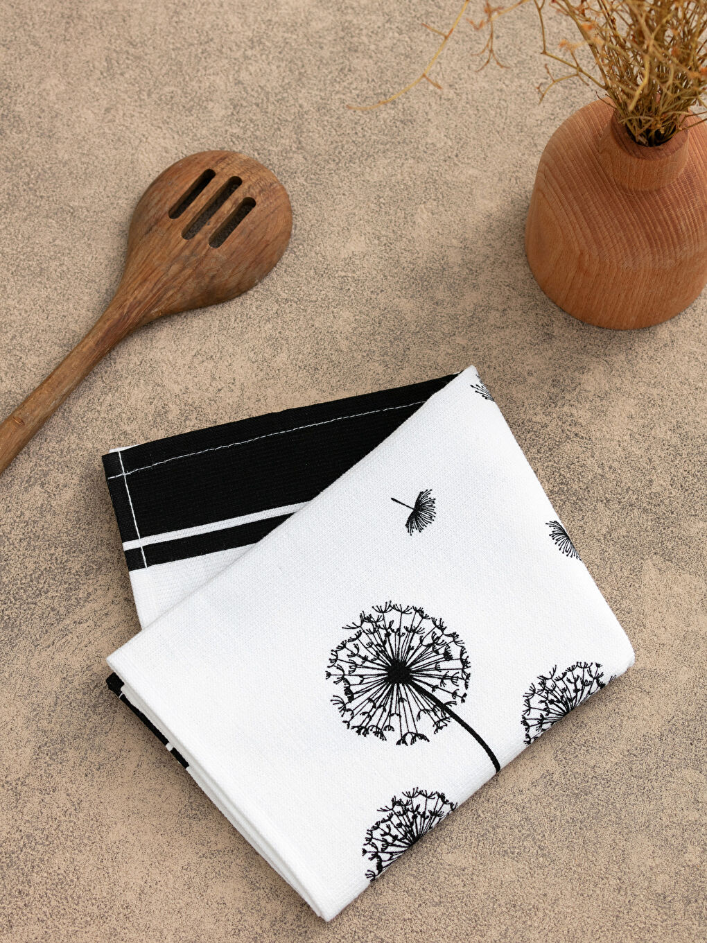 Siyah Pamuklu Baskılı Kurulama Bezi 40x60 cm-1