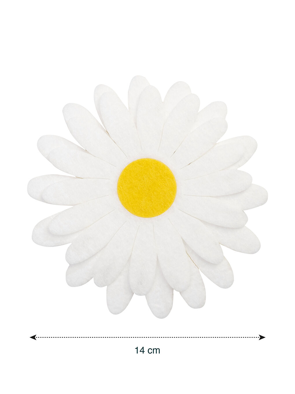 Beyaz Papatya Keçe Bardak Altlığı 4'lü 10x10 cm-2