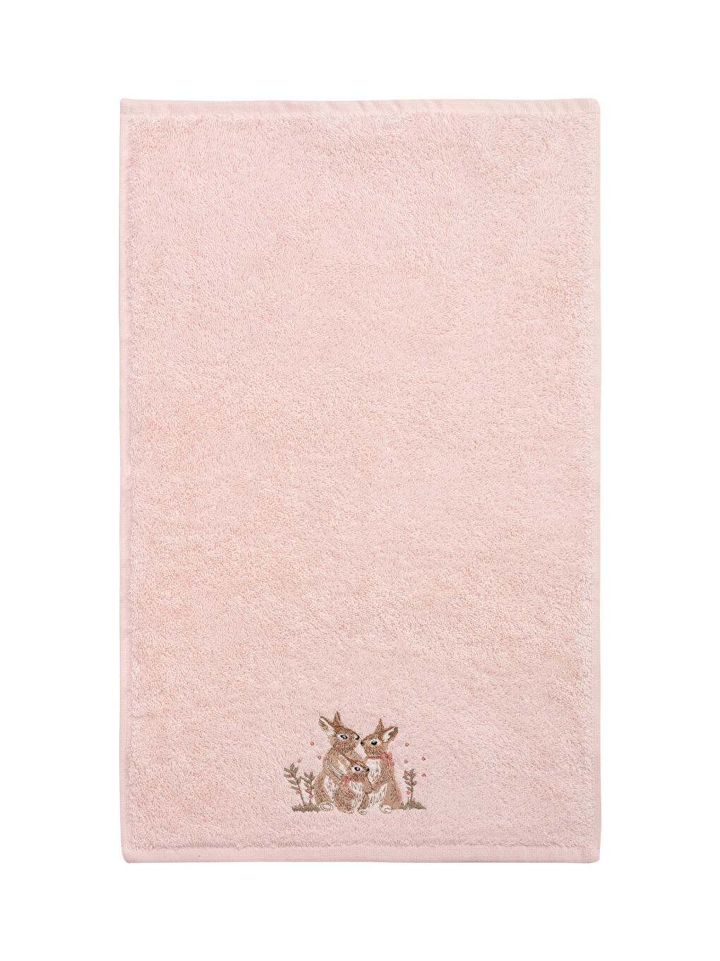 Pembe Nakış Detaylı El Havlusu 30x50 cm-3