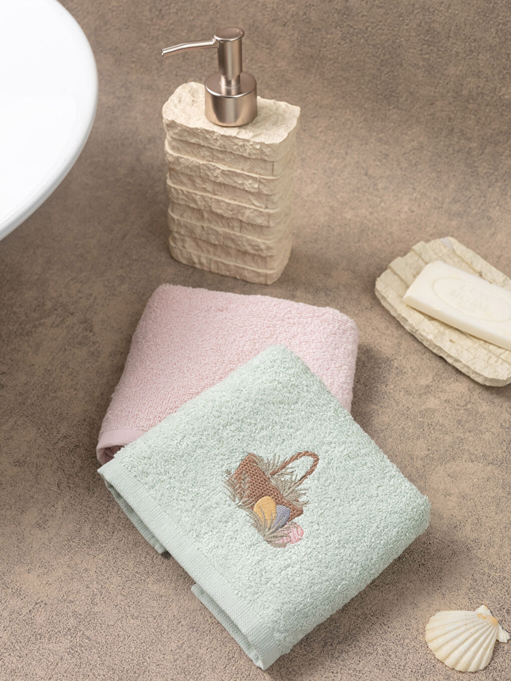 Prosop de mâini brodat 2 bucăți 30x50 cm