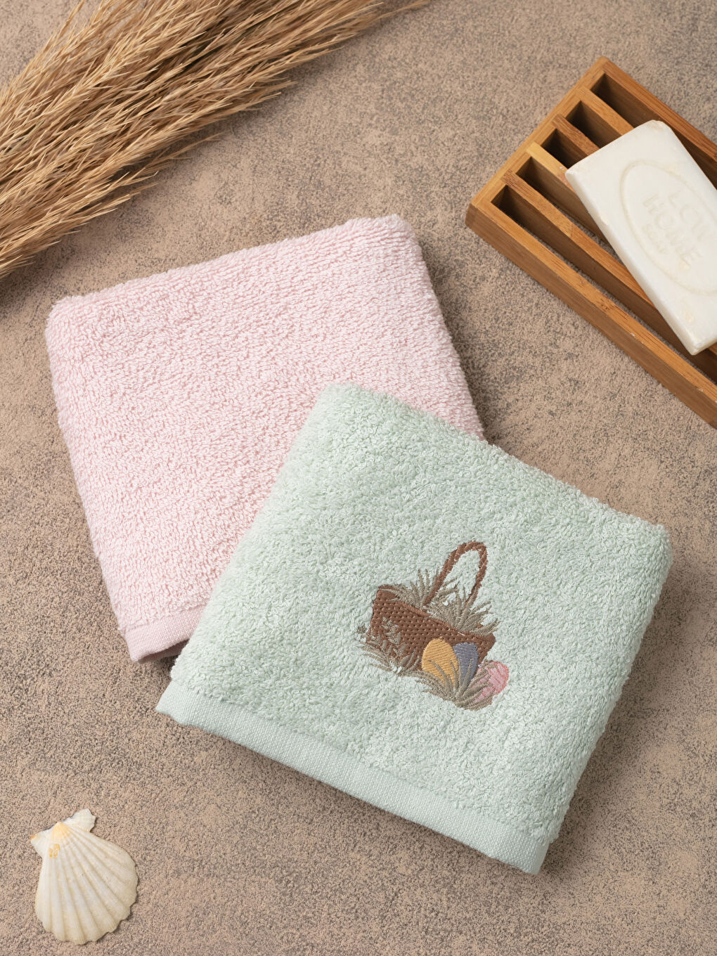 Prosop de mâini brodat 2 bucăți 30x50 cm-1