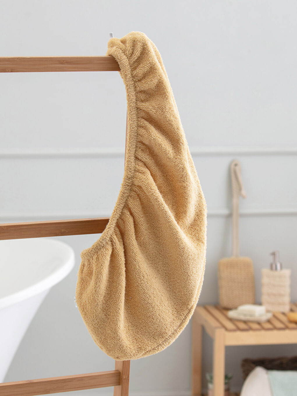 Sarı Kadın Düz Saç Havlusu