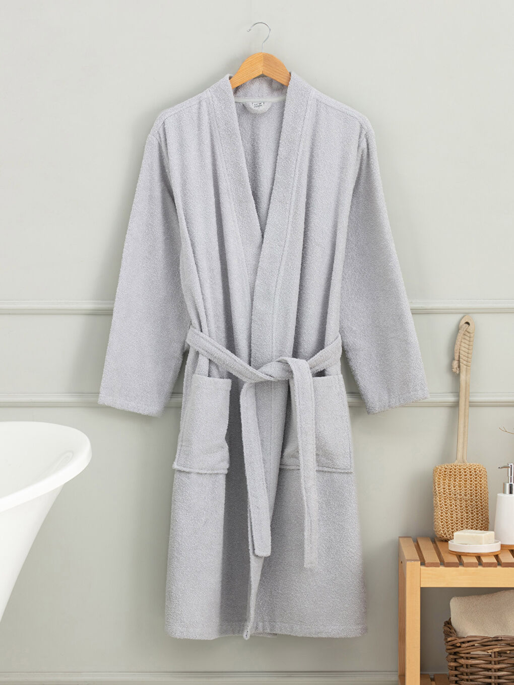 Plain V-Neck Long Women's Bathrobe