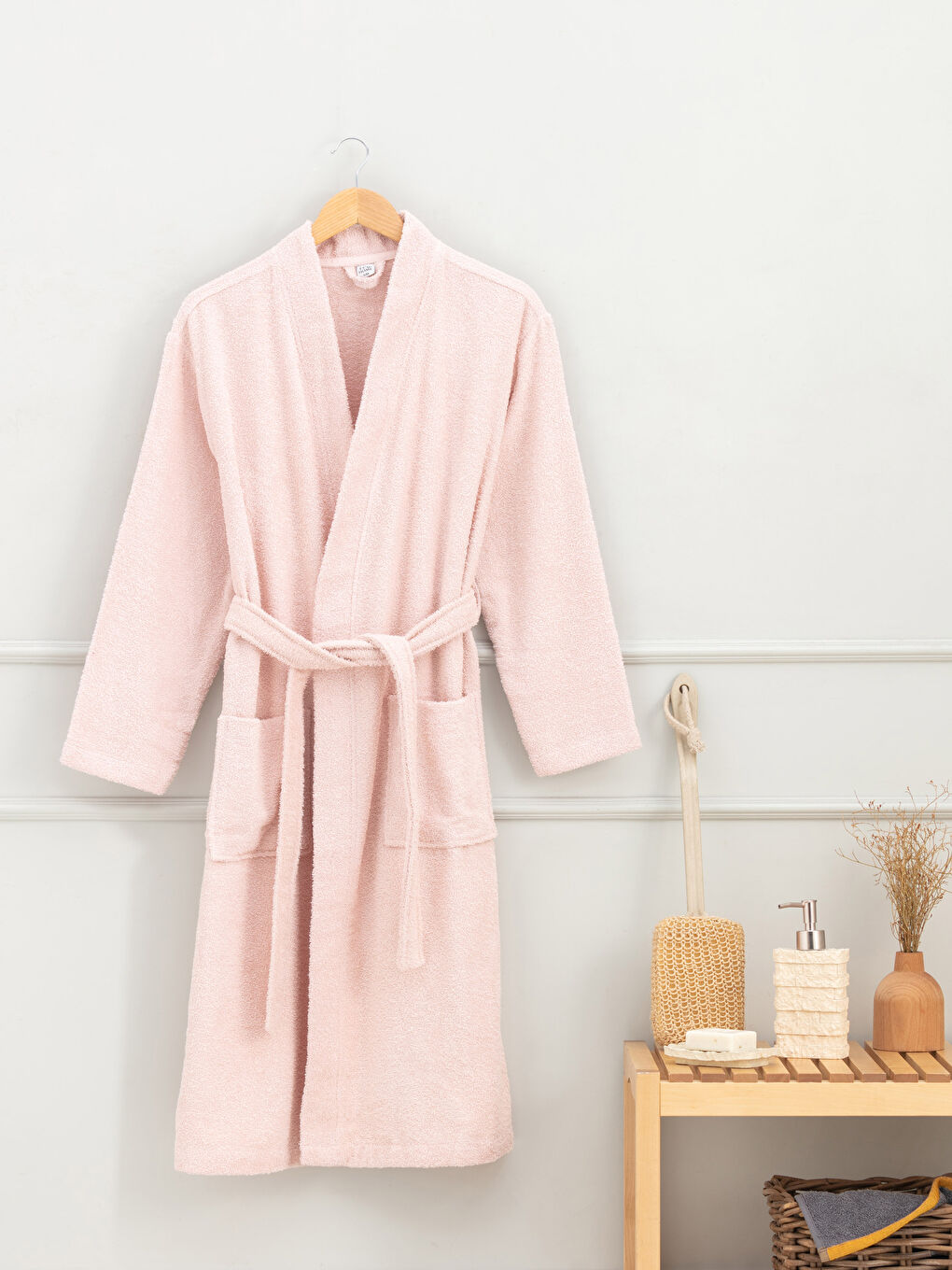 Peignoir de bain Long Uni à Encolure en V pour Femmes