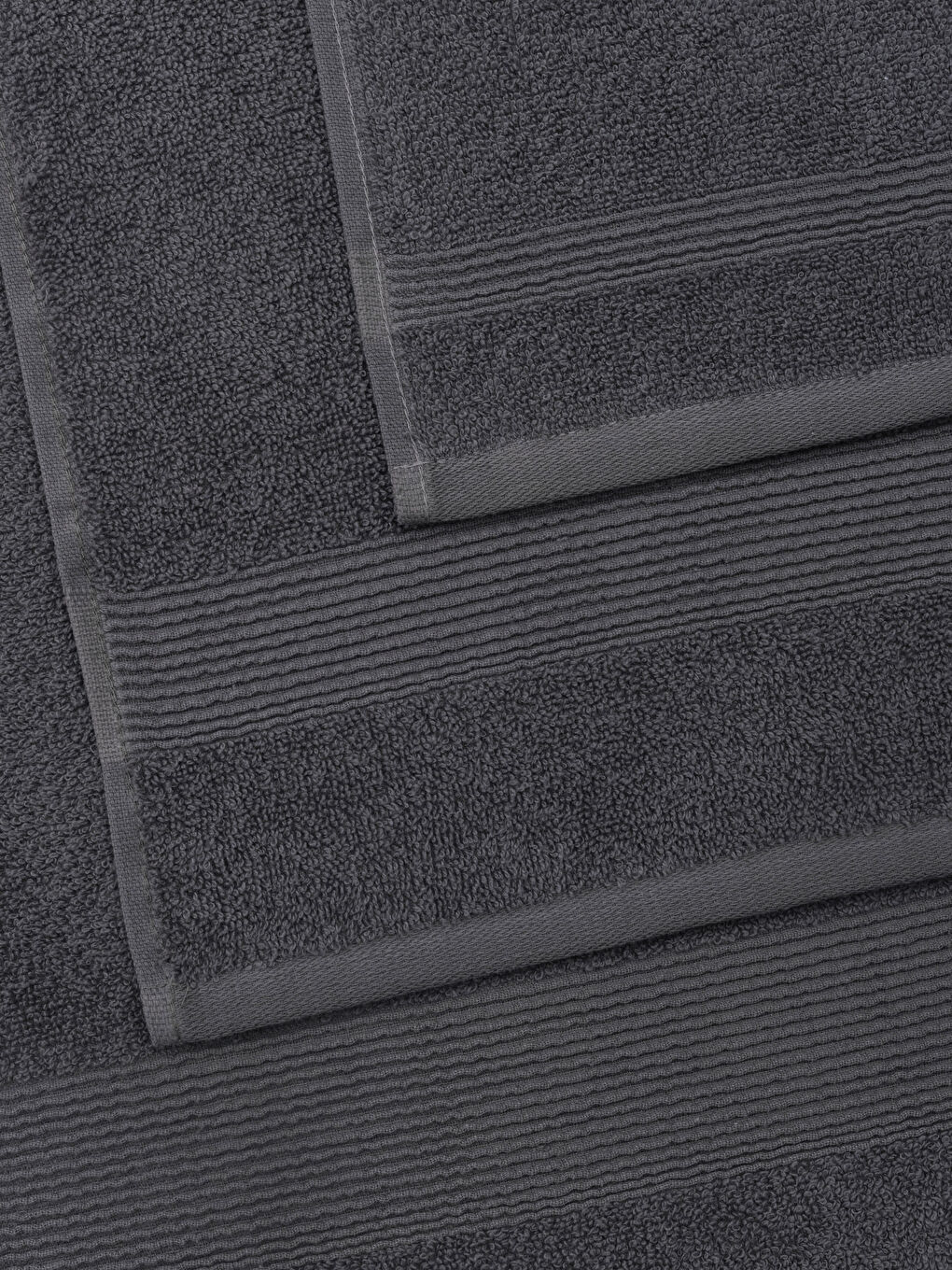 Antrasit Düz Havlu Seti 3'lü-2