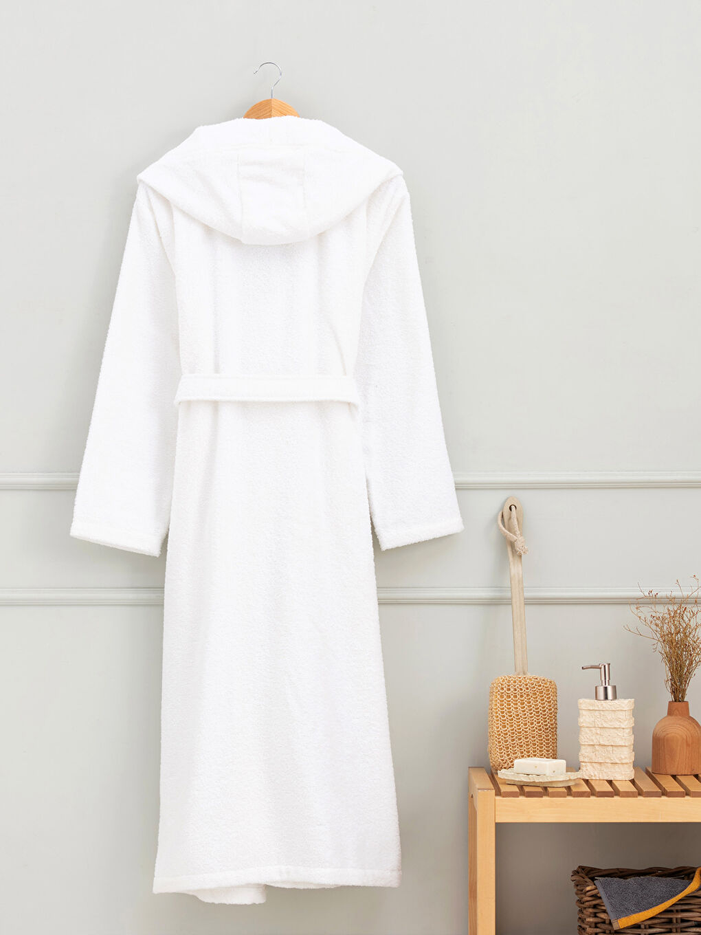 Straight Long Hooded Men's Bathrobe -S2DS25Z8-J5E