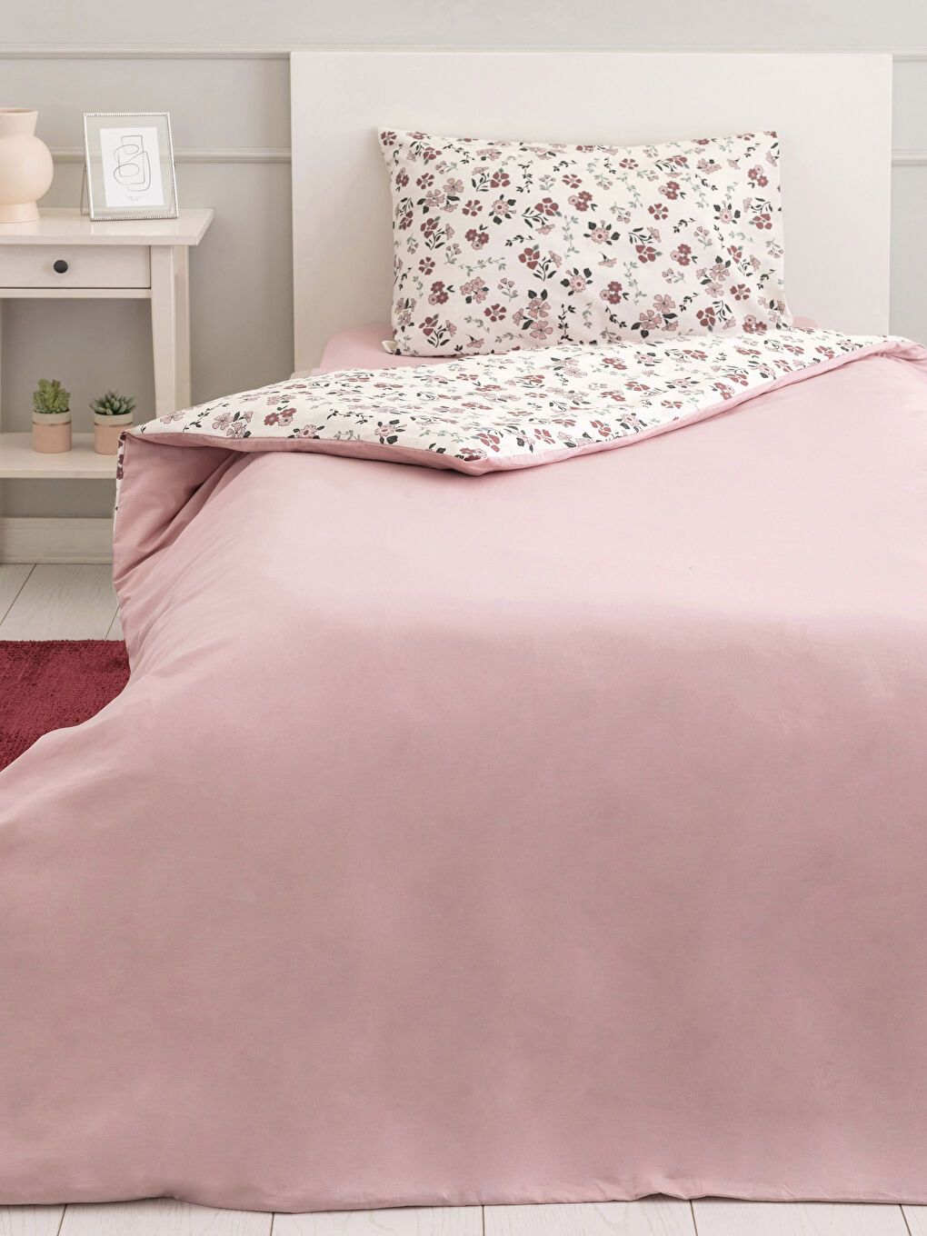 LCW HOME Single Double Sided Cotton Floral Pattern Duvet Cover Set -S2EI10Z8-F9C