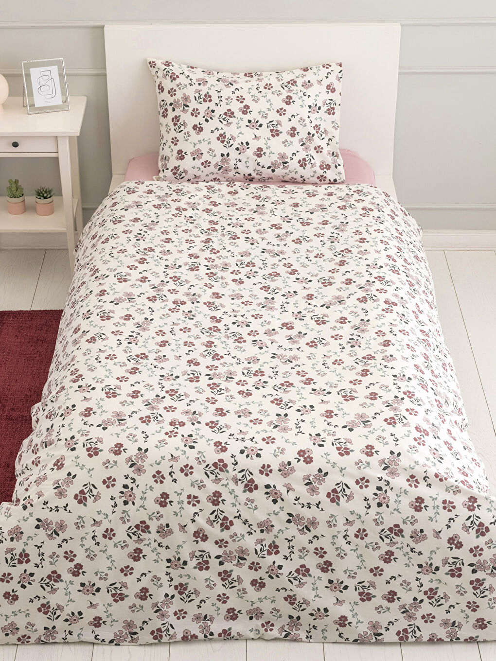 LCW HOME Single Double Sided Cotton Floral Pattern Duvet Cover Set -S2EI10Z8-F9C