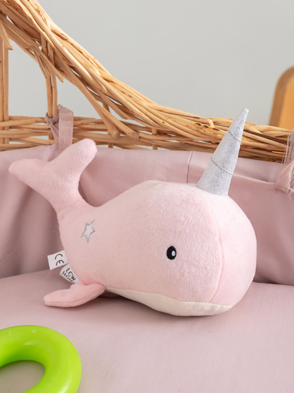 Plush Whale Filled Throw Pillow 25x16 Cm
