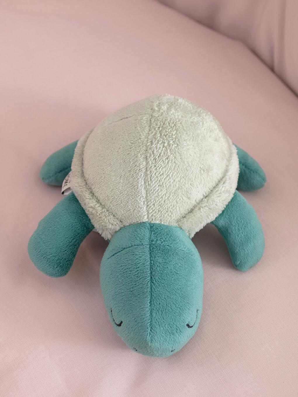 Yeşil Nakış Detaylı Pelüş Dolgulu Bebek Kaplumbağa Kırlent-1