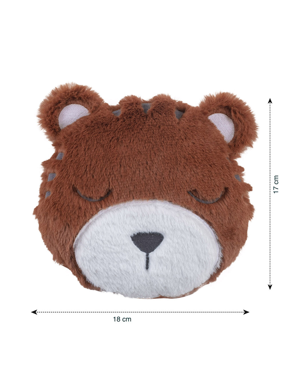 Kahverengi Pelüş Aslancık Dolgulu Kırlent 20x20 cm-2