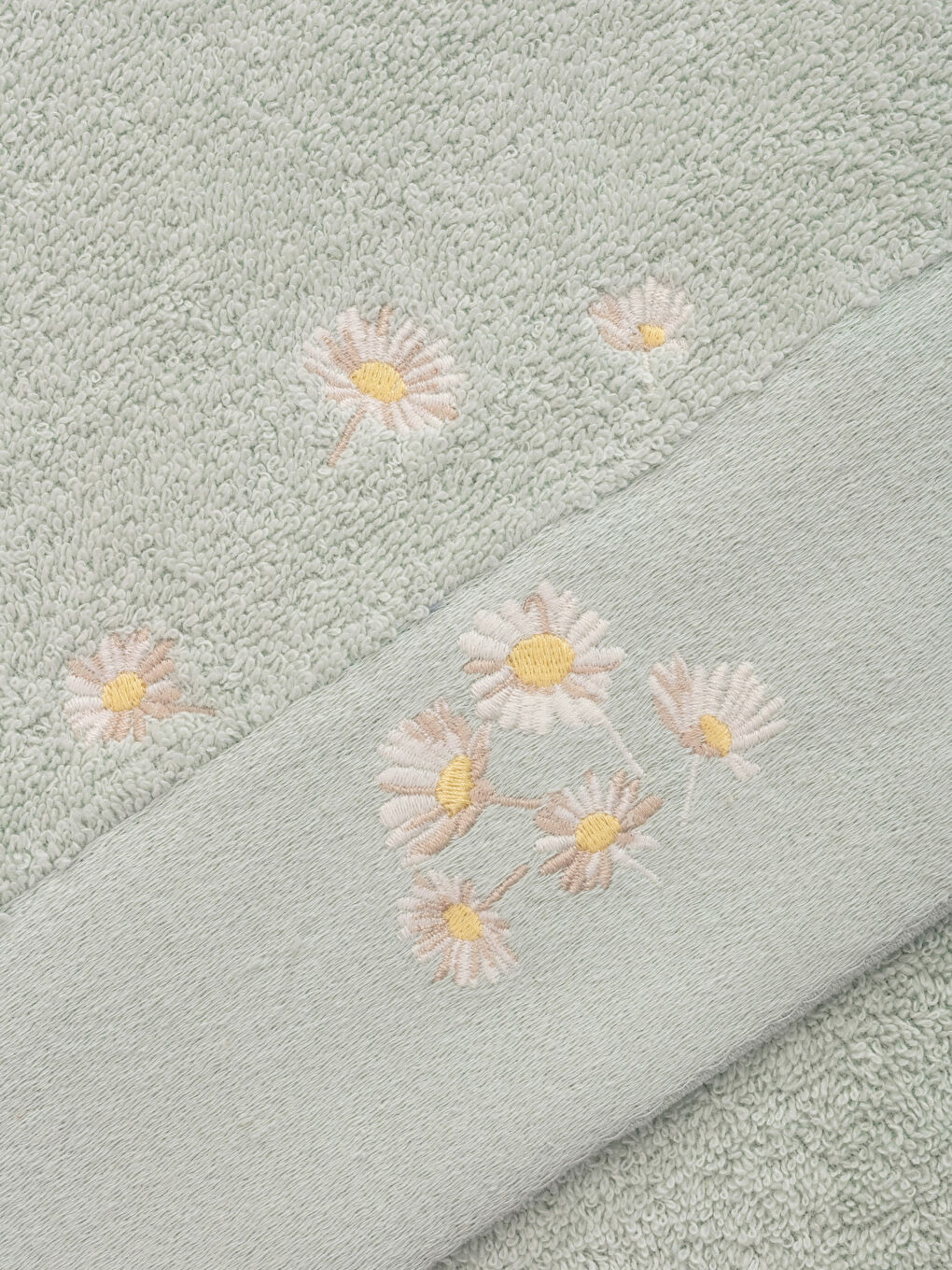 Gri Nakış Detaylı Yüz Havlusu 50x80 cm-2