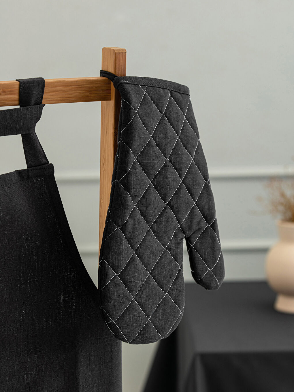 Antrasit Keten Görünümlü Fırın Eldiveni