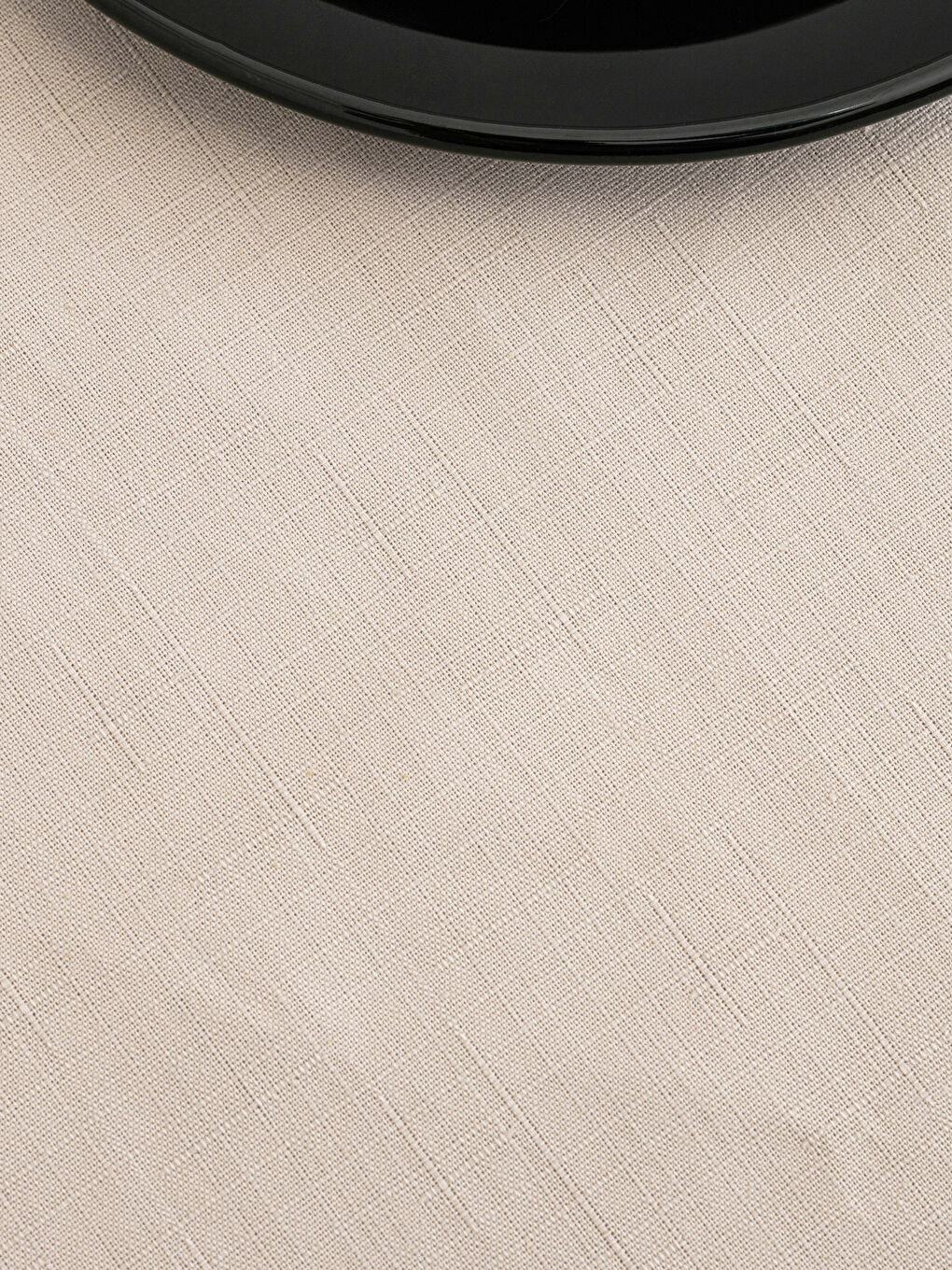 Bej Düz Keten Görünümlü Runner 45x150 cm-2