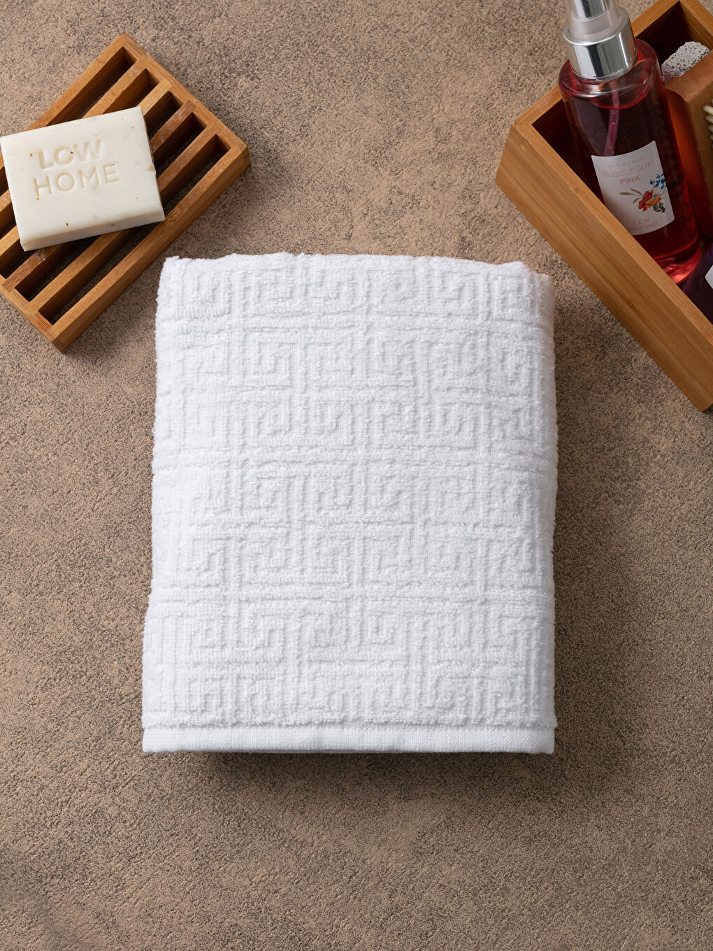 Serviette de visage en velours à motifs 50x80 cm-1