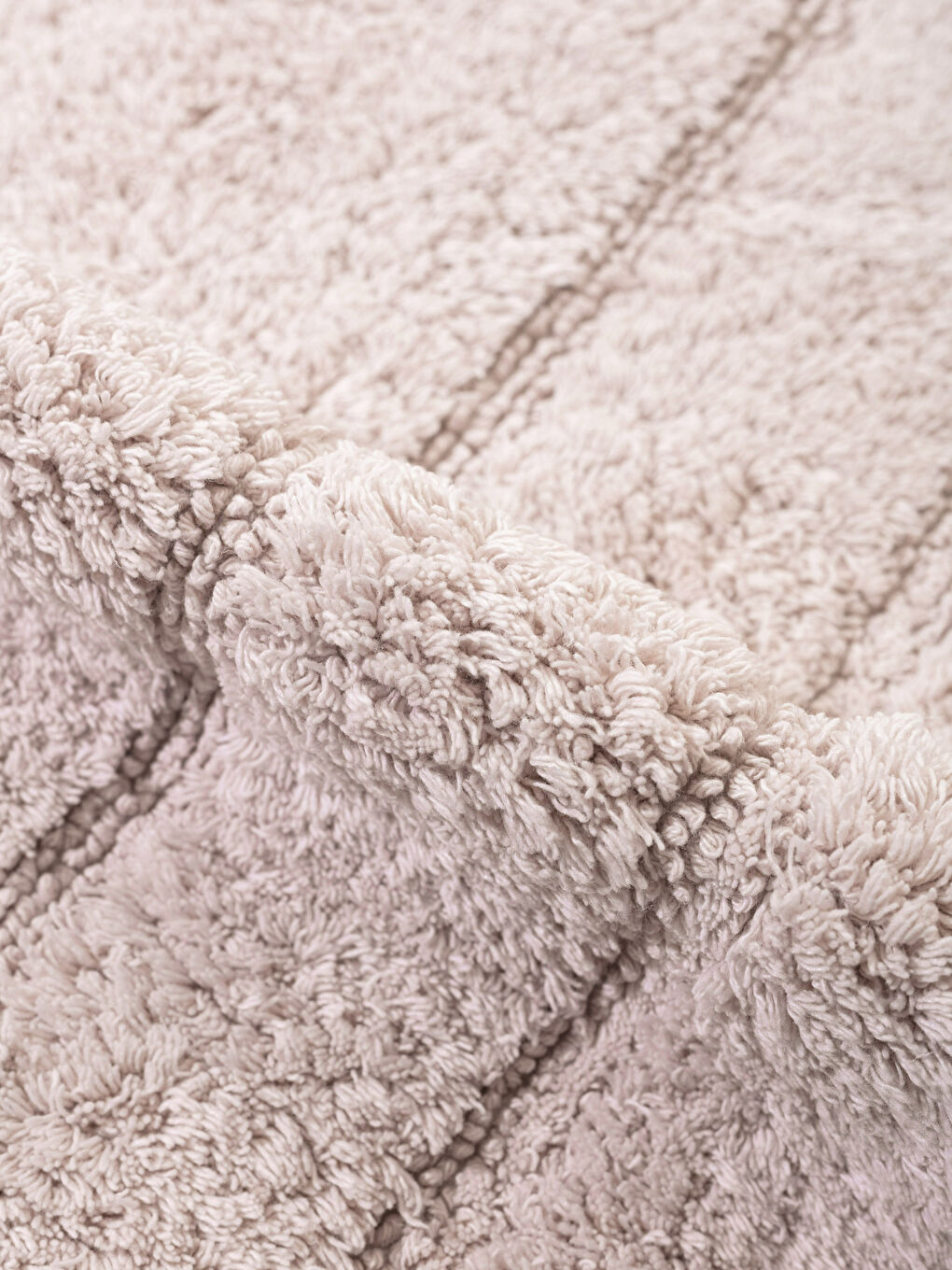 Bej Geometrik Desenli Banyo Paspası 2'li-1