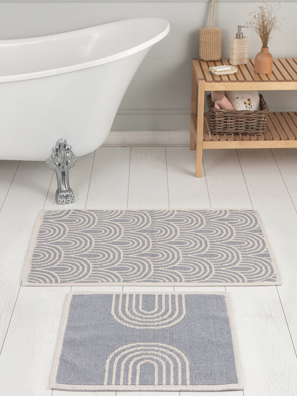 Cotton Patterned Bath Mat 2 Pieces