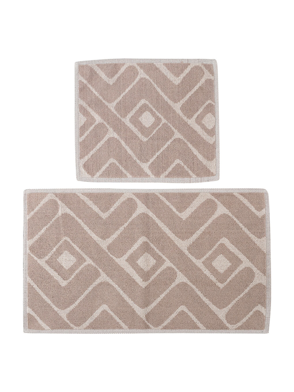 Tapis de Bain Imprimé en Coton Lot de 2-4