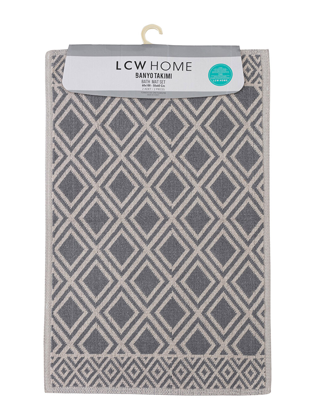 Cotton Patterned Bath Mat 2 Pieces-3