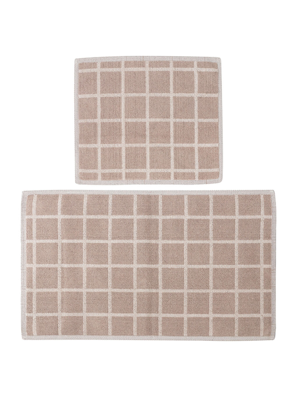 سجادة حمام قطن بنقشة هندسية - مجموعتين-4