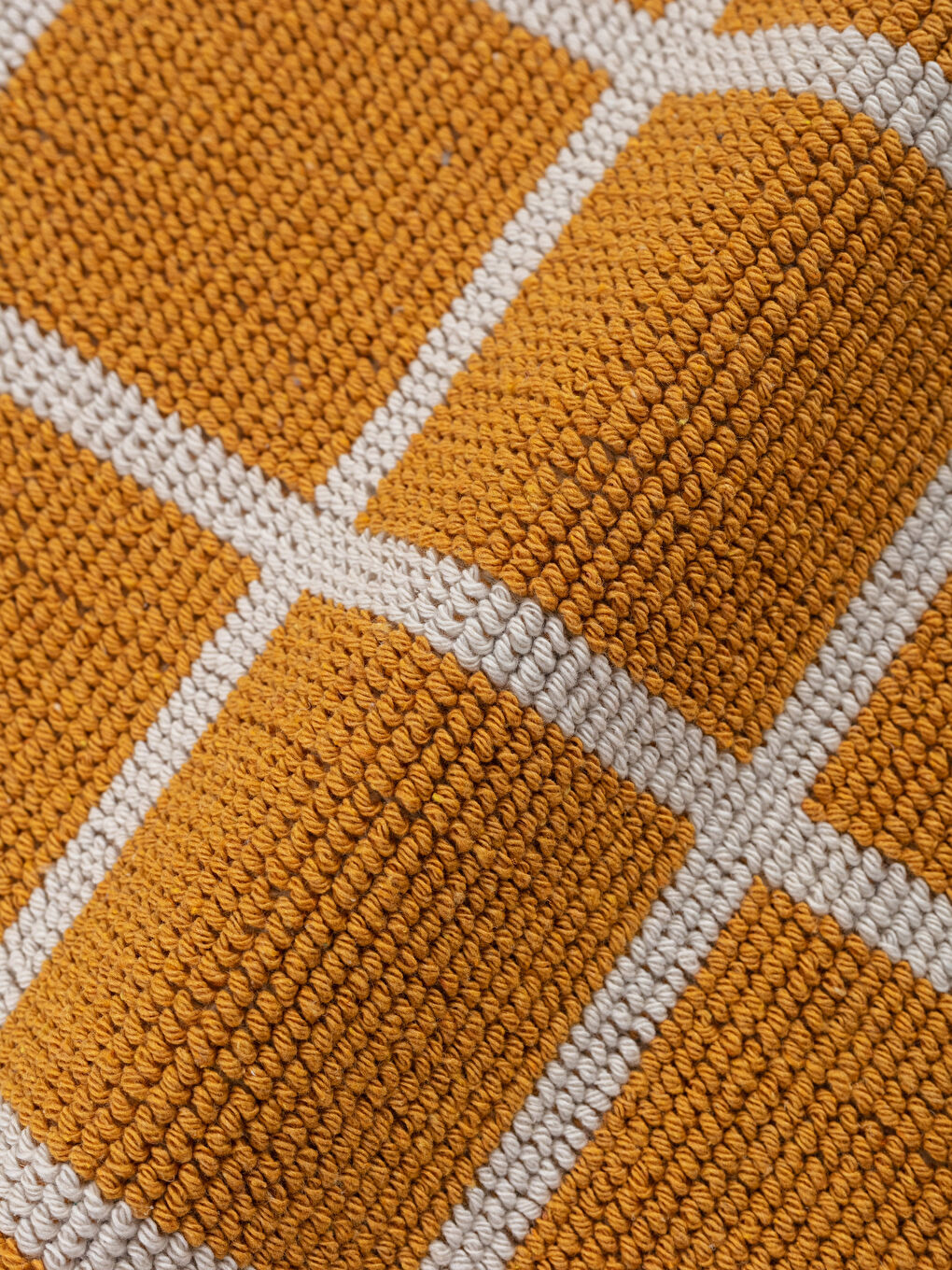 Sarı Pamuklu Geometrik Desenli Banyo Paspası 2'li-1