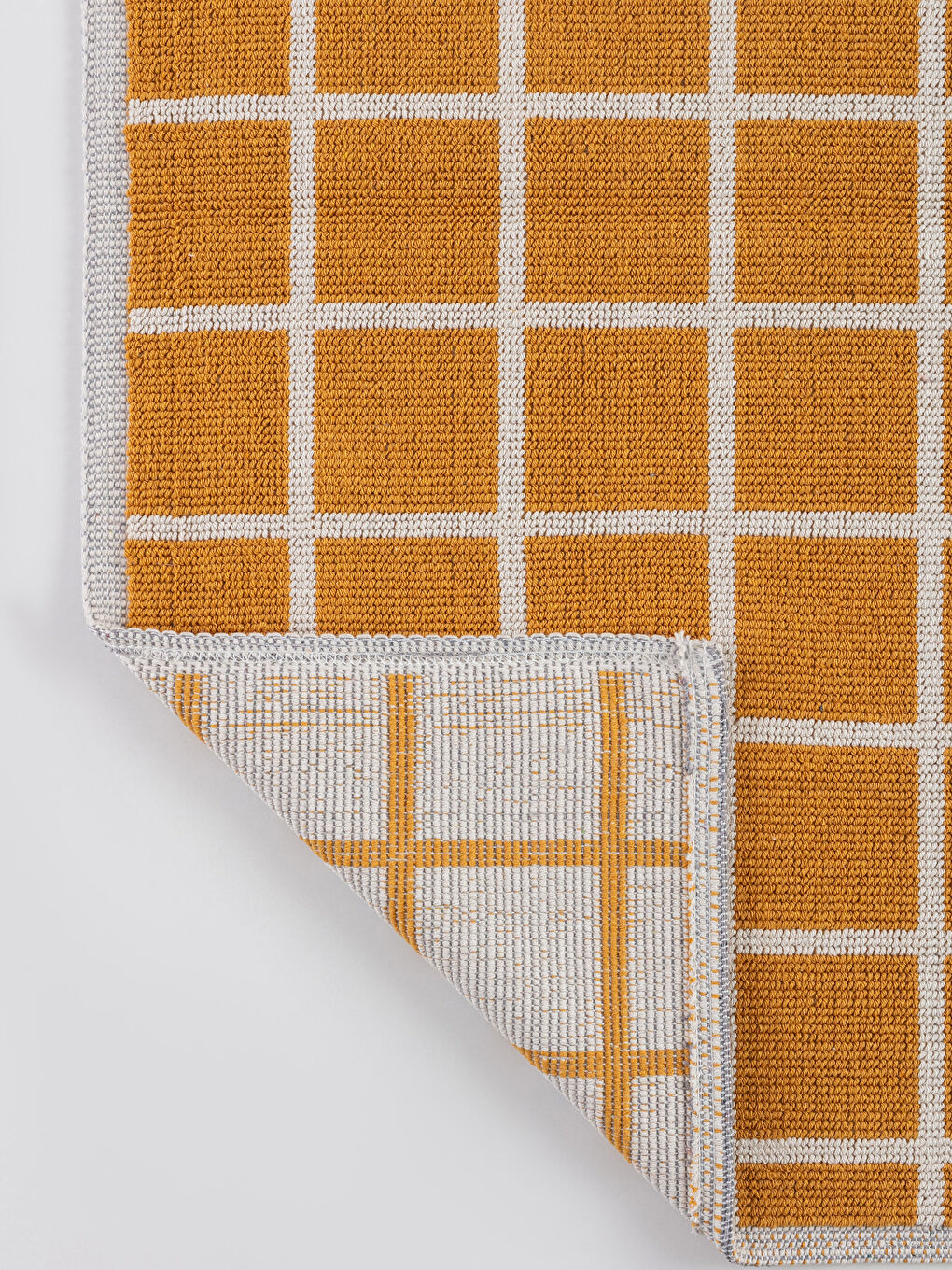 Sarı Pamuklu Geometrik Desenli Banyo Paspası 2'li-2