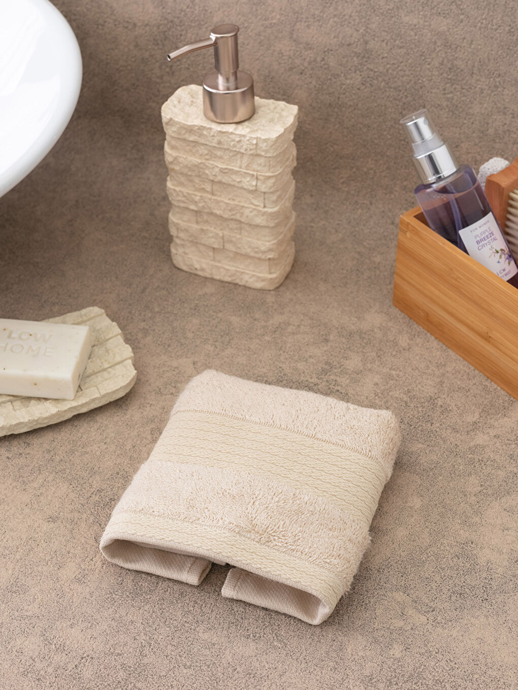 Serviette d'invité en bambou uni 30x50 cm