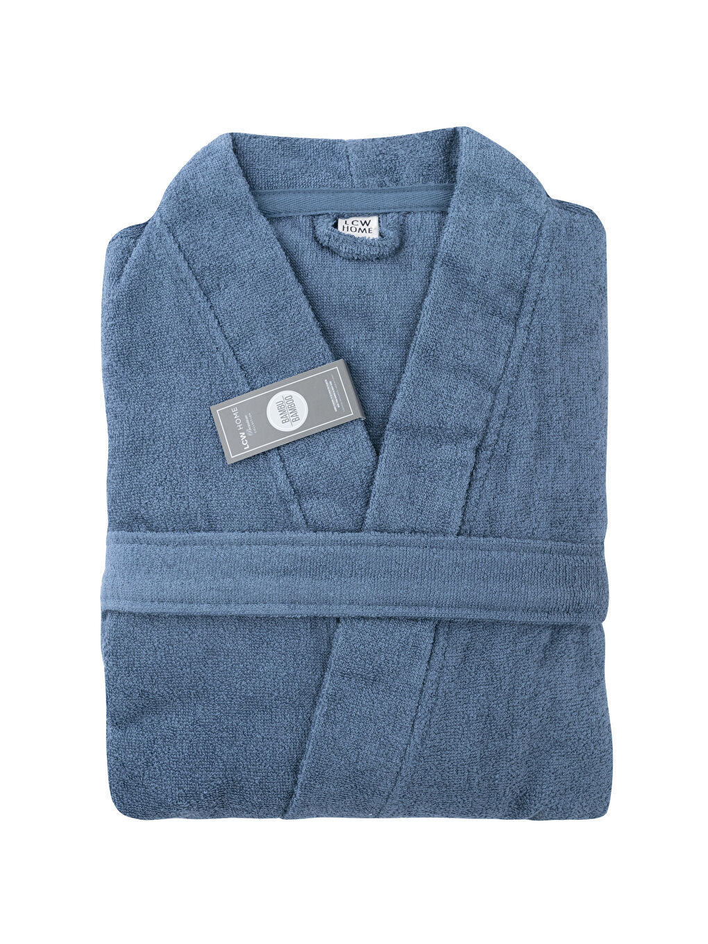 Halat de baie simplu lung cu decolteu în V din bambus pentru bărbați-4