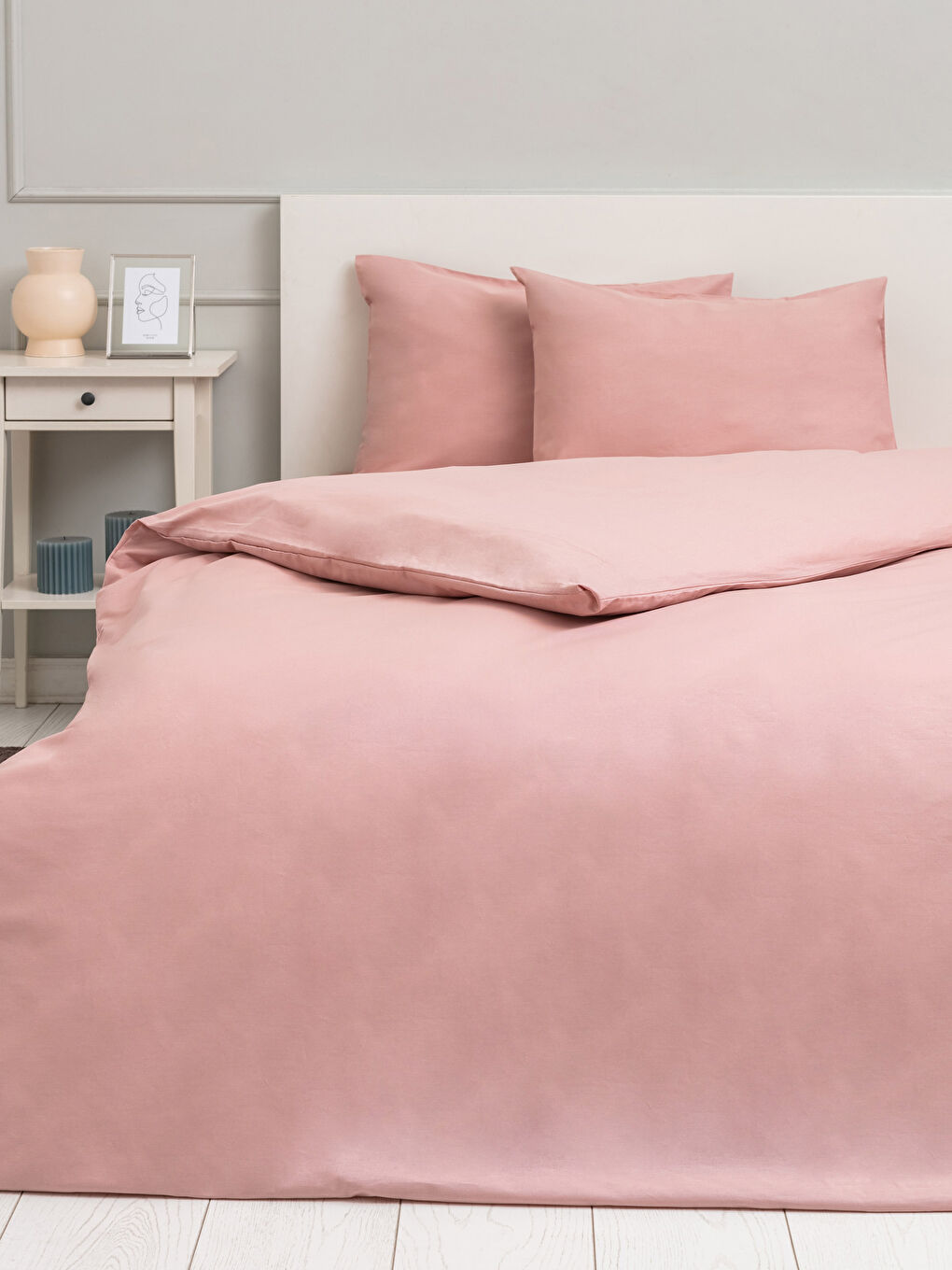 LCW HOME Double Plain Cotton Duvet Cover Set -S2FF07Z8-SAD