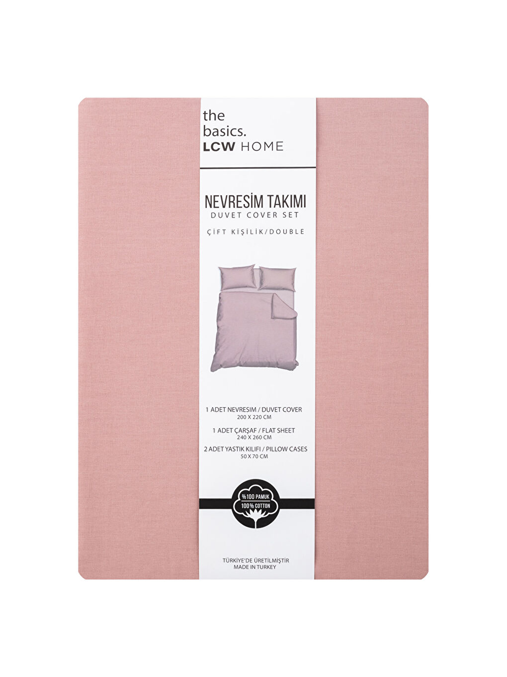LCW HOME Double Plain Cotton Duvet Cover Set -S2FF07Z8-SAD
