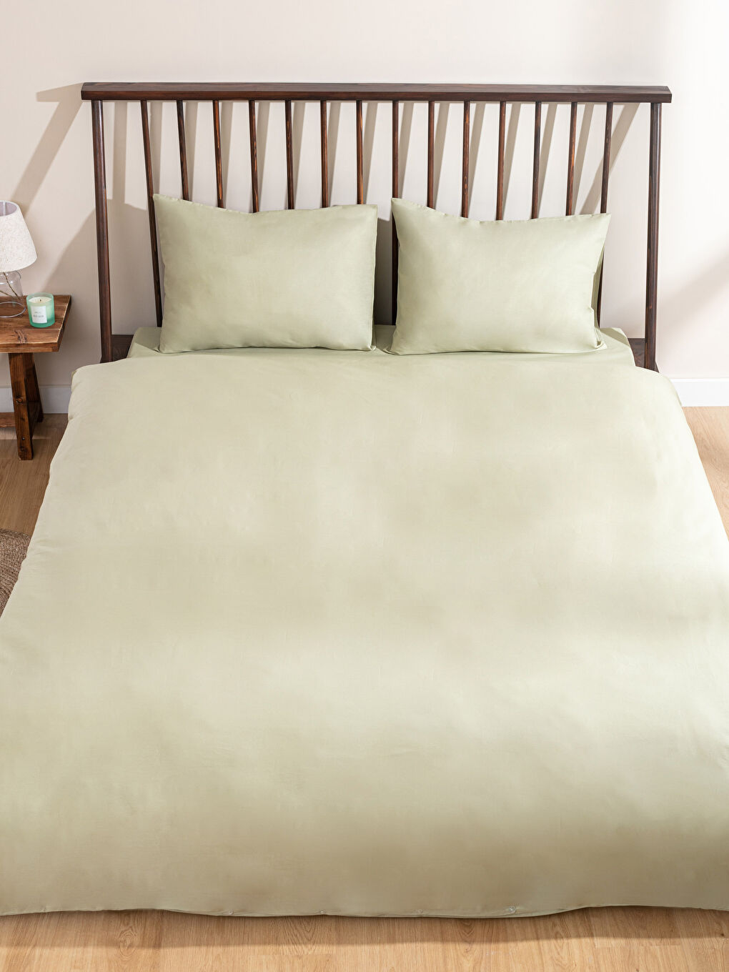 طقم غطاء لحاف قطن سادة مزدوج-1