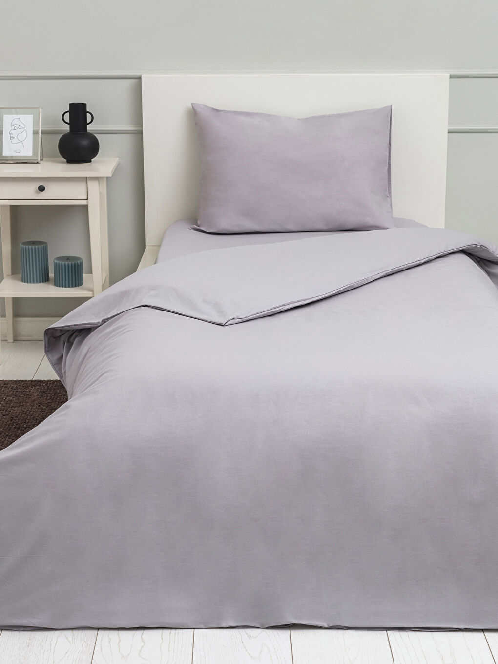 Однотонный хлопковый комплект постельного белья