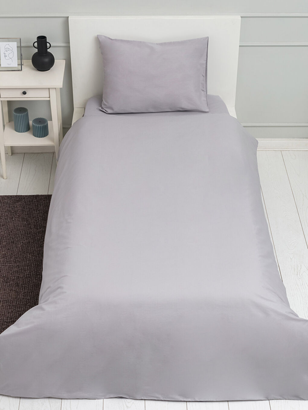 Однотонный хлопковый комплект постельного белья-1