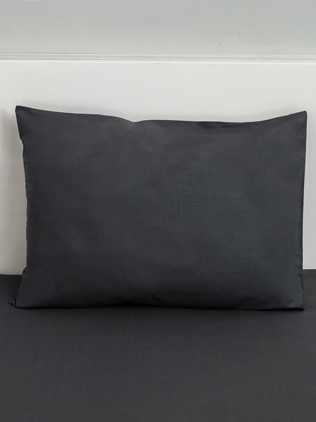 Antrasit Tek Kişilik Düz Pamuklu Nevresim Takımı-2